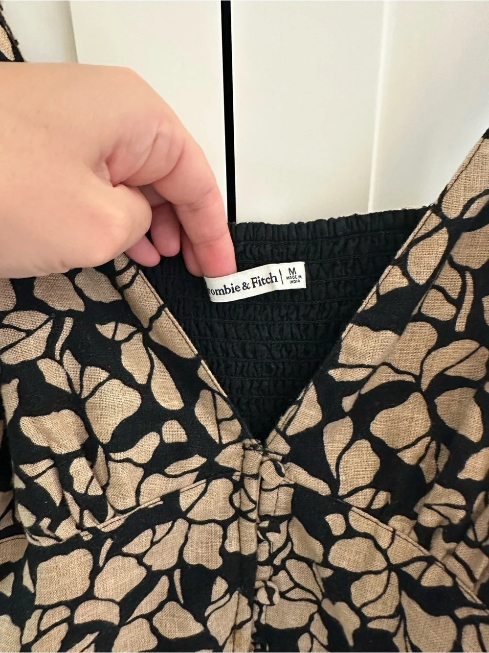 Abercrombie & Fitch Black and Beige Floral Maxi Dress